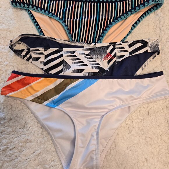 BIKINI BUNDLE-3 BIKINI BOTTOMS-1 PRICE-ADIDAS. HOBE, AND SPERRY BRAND-LIKE NEW! - Picture 2 of 16
